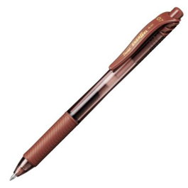 Pentel Energel 107 Bolígrafo Retráctil Marrón, Pack de 12