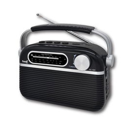 SAMI Radio AC/DC Vintage 3 Bandas con Bluetooth, USB y Micrófono, Color Negro - Modelo NEGRO vintage bt/usb/mic