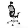 PIQUERAS Y CRESPO Silla de oficina Jorquera Blanca con Brazos 3D