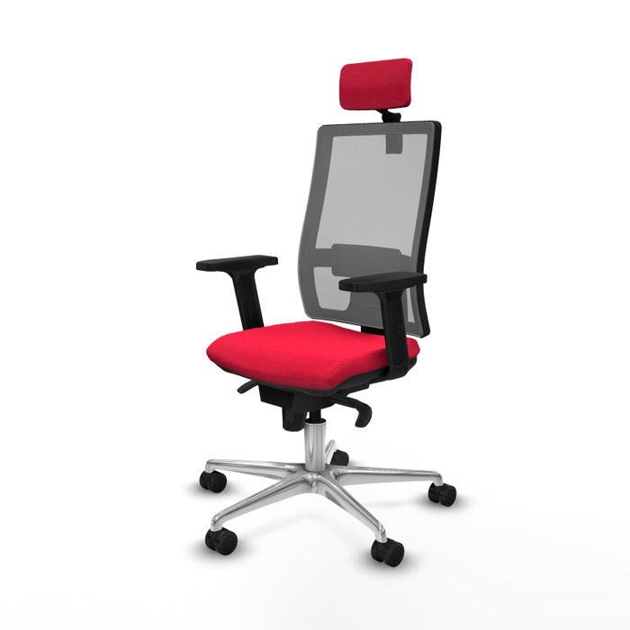 PIQUERAS Y CRESPO Silla de oficina Horna con mecanismo Sincro, Rojo y Gris PIQUERAS Y CRESPO Silla de oficina Horna con mecanismo Sincro, Rojo y Gris