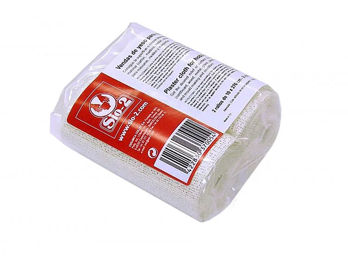 Sio-2 Vendas de Yeso 10x270 cm Paquete de 2 Rollos para Manualidades, Máscaras, Moldes y Maquetas
