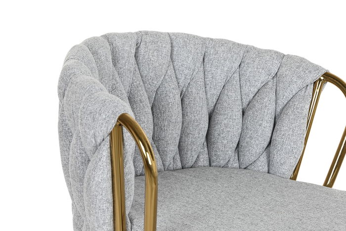 DKD Home Decor Taburete Moderno Gris Dorado 55 x 100 x 53 cm (2 Unidades)