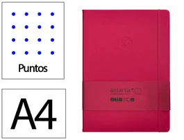 Antartik Cuaderno A4 Tapa Dura Hojas Puntos Burdeos 100 Hojas 80 gr FSC