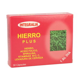 Integralia Hierro Plus 30 cápsulas Complemento Alimenticio Anti-Anemia