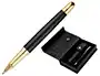 Belius Passion d'or Bolígrafo y Estuche de Aluminio Negro y Dorado con Tinta Azul