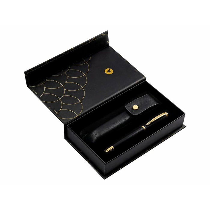 Belius Passion D'or Bolígrafo y Estuche Negro y Dorado con Tinta Azul