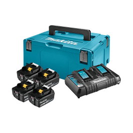 Makita Energy Kit 198091-4 con 4 baterías BL1860B y cargador rápido DC18RD