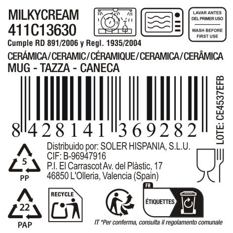 La Mediterranea Taza Mug Milkycream Md 420 cc (24 Unidades) inevitable