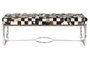 DKD Home Decor Descalzadora Piel Acero Rombos