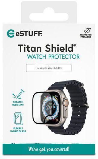 eSTUFF Protector de Pantalla Titan Shield Flexible Híbrido para Apple Watch Ultra - Transparente/Negro eSTUFF Protector de Pantalla Titan Shield Flexible Híbrido para Apple Watch Ultra - Transparente/Negro