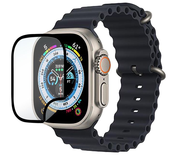 eSTUFF Protector de Pantalla Titan Shield Flexible Híbrido para Apple Watch Ultra - Transparente/Negro eSTUFF Protector de Pantalla Titan Shield Flexible Híbrido para Apple Watch Ultra - Transparente/Negro