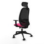 PIQUERAS Y CRESPO Silla de oficina Cilanco con mecanismo Sincro/Traslack, Rosa y Negro