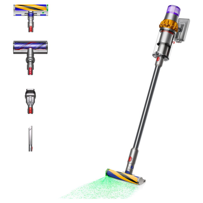Dyson V15 Detect Absolute Aspiradora Escoba Ciclónica Potente 240 AW con Pantalla y Cepillo LED