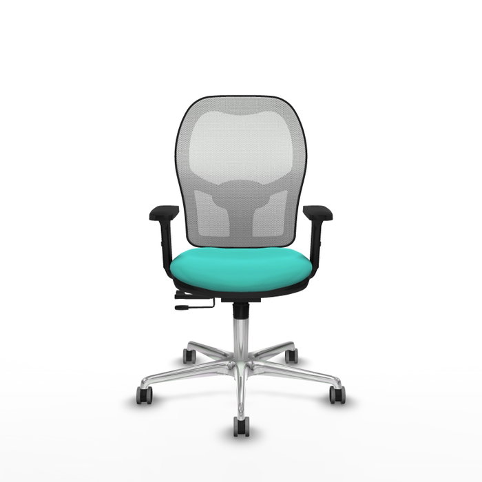 PIQUERAS Y CRESPO Silla de oficina Jorquera con mecanismo Sincro/Traslack, Turquesa y Blanco