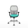PIQUERAS Y CRESPO Silla de oficina Jorquera con mecanismo Sincro/Traslack, Turquesa y Blanco