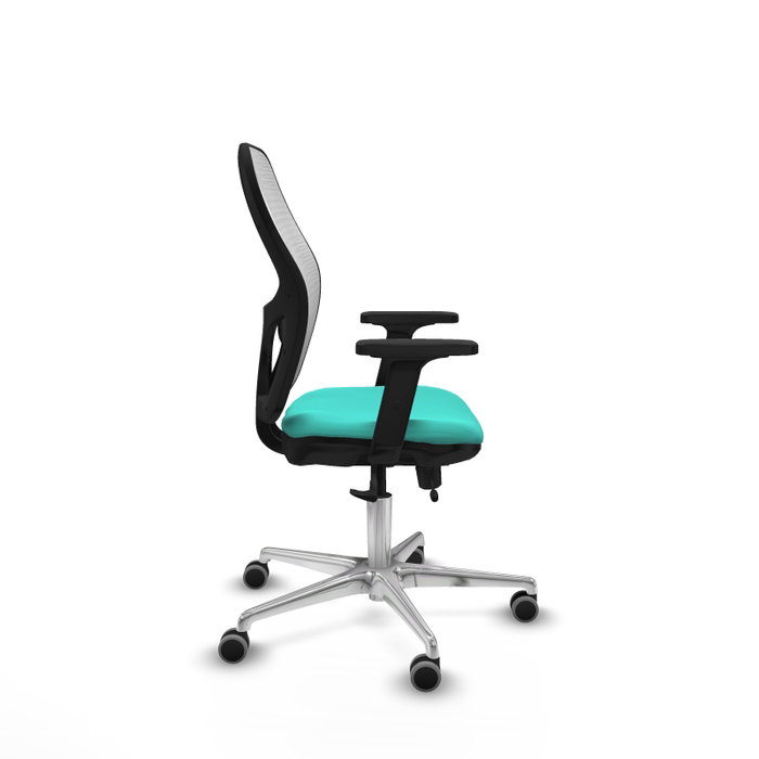 PIQUERAS Y CRESPO Silla de oficina Jorquera con mecanismo Sincro/Traslack, Turquesa y Blanco