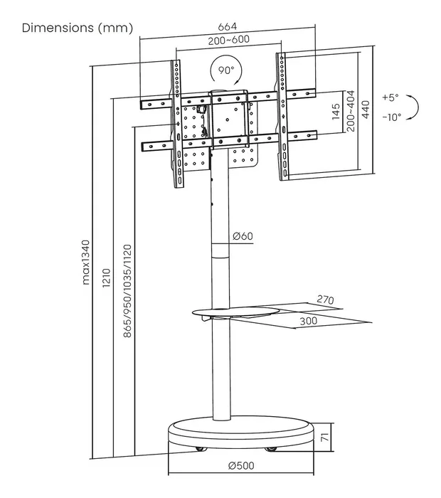 Aisens Soporte de Suelo con Ruedas FT86TRE-303 para 37-86 pulgadas