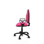 Silla de oficina Algarra con mecanismo Contacto permanente básico tapizada con Similpiel color Rosa. Equipada con Base poliamida negra, Brazos fijos y Ruedas de nailon 50 mm
