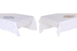 DKD Home Decor Mantel Atlantico Stella Maris Azul Blanco Polyester Algodon 250 x 150 cm Set 9 Piezas (2 Unidades)