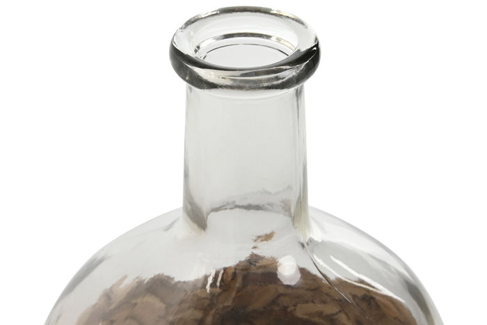 DKD Home Decor Jarrón de Cristal y Fibra Natural 3400ml DKD Home Decor Jarrón de Cristal y Fibra Natural 3400ml