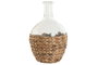 DKD Home Decor Jarrón de Cristal y Fibra Natural 3400ml
