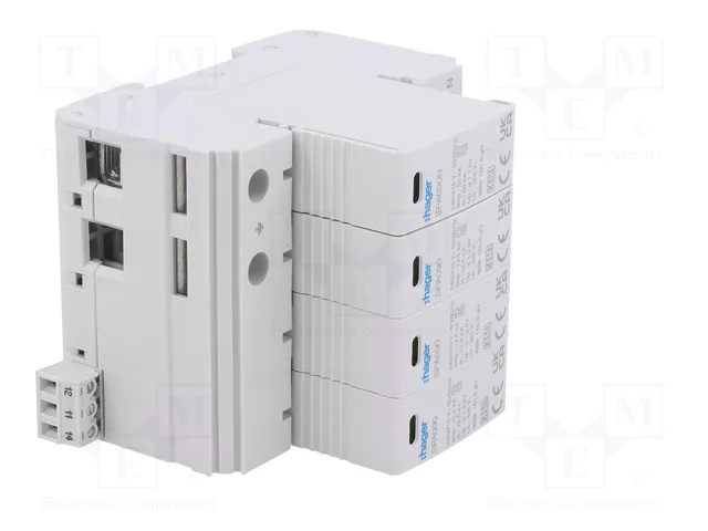 HAGER Limitador de sobretensiones Tipo 1+2 de 4 polos 50kA 1,5kV HAGER Limitador de sobretensiones Tipo 1+2 de 4 polos 50kA 1,5kV