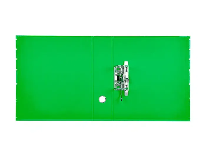 Liderpapel Archivador de Palanca A4 Filing System Forrado Lomo 80mm Verde con Caja y Compresor Metálico