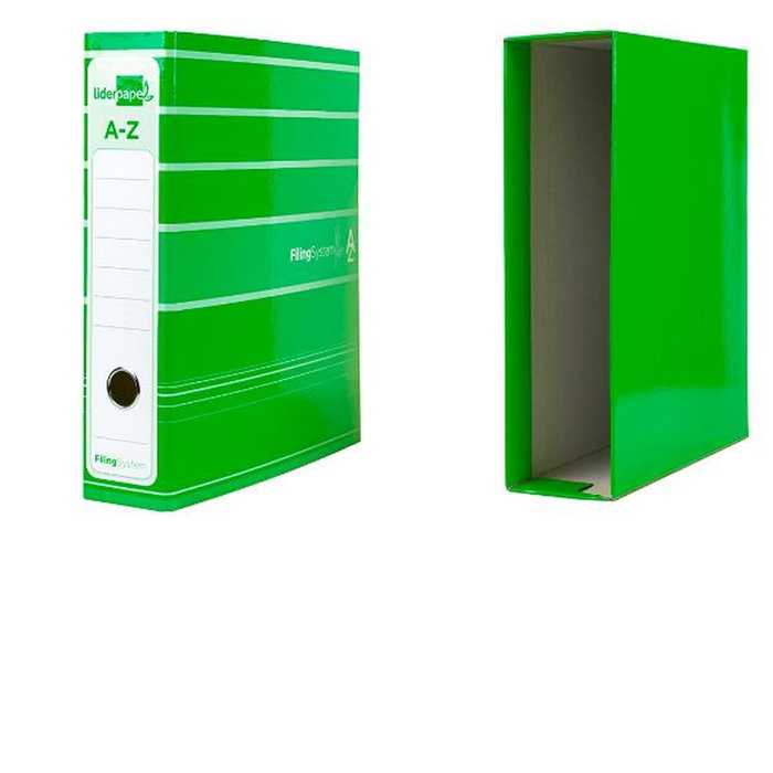 Liderpapel Archivador de palanca verde lomo 80mm A4 Liderpapel Archivador de palanca verde lomo 80mm A4