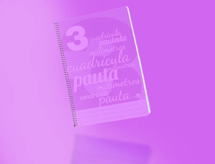 Liderpapel Cuaderno espiral folio pautaguia 80h 75gr cuadro pautado 3mm con margen color violeta
