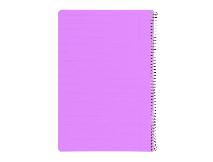 Liderpapel Cuaderno espiral folio pautaguia 80h 75gr cuadro pautado 3mm con margen color violeta