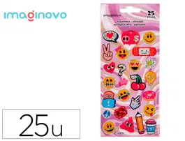 Imaginovo Pegatinas Diseños Surtidos Smiley con Brillo 214x100 mm en Blister