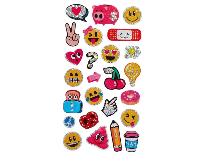 Imaginovo Pegatinas Diseños Surtidos Smiley con Brillo 214x100 mm en Blister