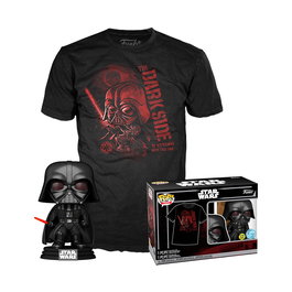Funko Darth Vader Star Wars Figura y Camiseta Brilla en la Oscuridad Talla S 76896