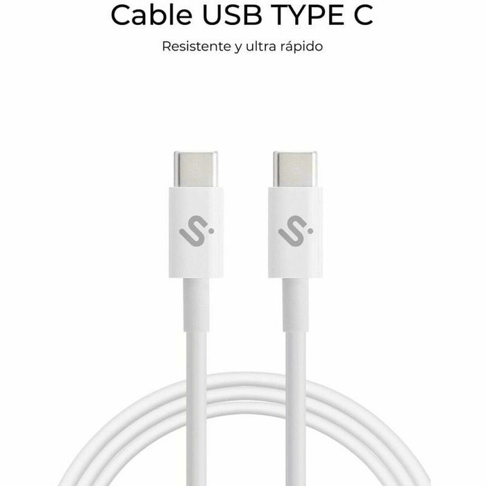 Subblim Cable USB-C a USB-C Plus 100W Blanco 1m