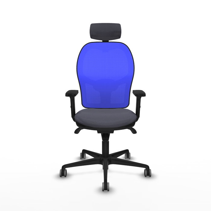 PIQUERAS Y CRESPO Silla de oficina Jorquera con mecanismo Sincro, Gris y Azul PIQUERAS Y CRESPO Silla de oficina Jorquera con mecanismo Sincro, Gris y Azul