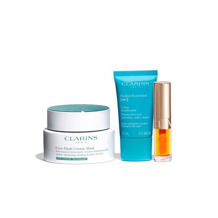 Clarins CRYO FLASH Mascarilla Estuche 4 pz - Tratamiento Facial Revitalizante con Efecto Frío