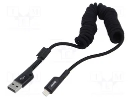 Baseus Cable de resorte Lightning 1m 2A Negro