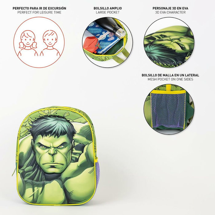 Cerdá Mochila Infantil 3D Avengers Hulk Verde