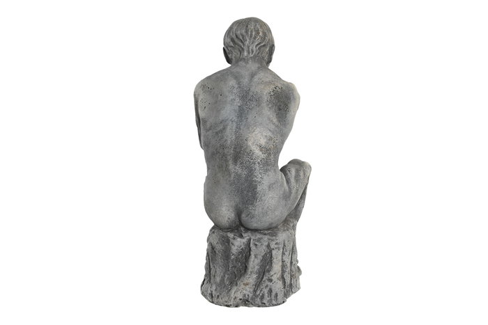 DKD Home Decor Figura de Cemento Pensador Desgastado Gris