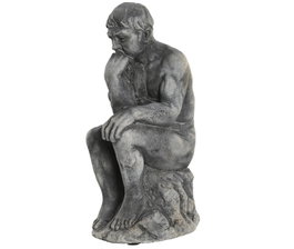 DKD Home Decor Figura de Cemento Pensador Desgastado Gris