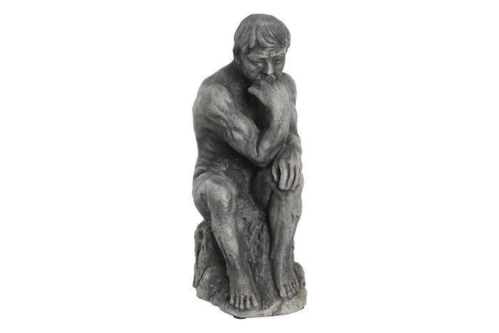 DKD Home Decor Figura de Cemento Pensador Desgastado Gris