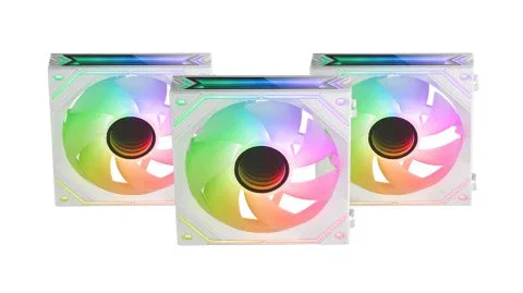 Mars Gaming MF-LINKFINITYKITW Kit de 3 Ventiladores de PC PWM de 120mm (12cm) Blanco ARGB Infinity Mirror 360° con Sistema Modular LINKFINITY y Controladora