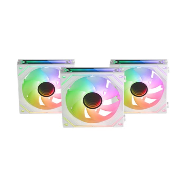 Mars Gaming MF - LINKFINITY 3 X Ventilador PC 120mm RGB Addressable PWM, 7 Aspas, 800-2000 RPM, Negro/Blanco