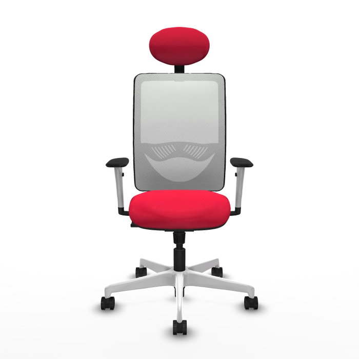 PIQUERAS Y CRESPO Silla de oficina Zulema con mecanismo Sincro, Rojo y Blanco