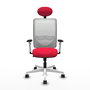 PIQUERAS Y CRESPO Silla de oficina Zulema con mecanismo Sincro, Rojo y Blanco