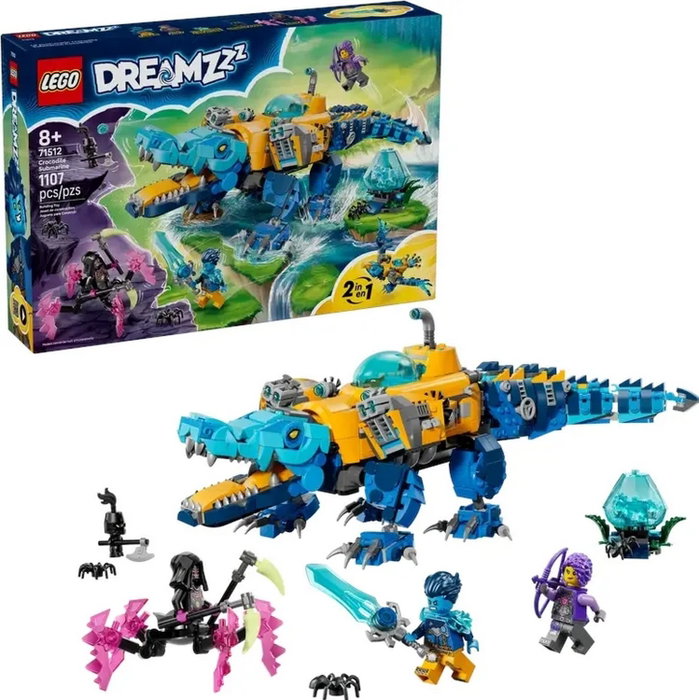 LEGO DREAMZzz Submarino Cocodrilo 71512, Set de Construcción 2 en 1 de 1107 piezas, +8 años