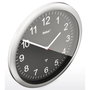 Mebus 19812 Reloj de pared analógico negro/plata