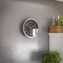 Mebus 19812 Reloj de pared analógico negro/plata