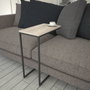 Hanah Home Sea Oak Mesa Auxiliar Industrial Roble Tablero Melamina Metal Ruedas 46x62x26cm