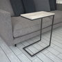 Hanah Home Sea Oak Mesa Auxiliar Industrial Roble Tablero Melamina Metal Ruedas 46x62x26cm